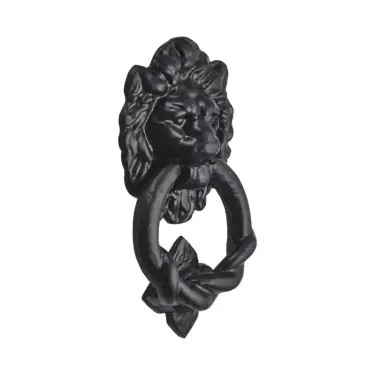 Click Here To Enlarge This Photo Of BR4367 - Spira Brass Lion Head Door Knocker - Black Antique