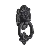 BR4367 - Spira Brass Lion Head Door Knocker - Black Antique