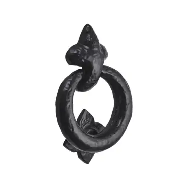 Click Here To Enlarge This Photo Of BR4368 - Spira Brass Ring Door Knocker - Black Antique