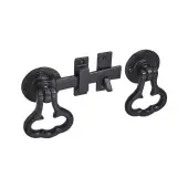 BR4414 - Spira Brass 6" Cottage Ring Gate Latch - Black Antique