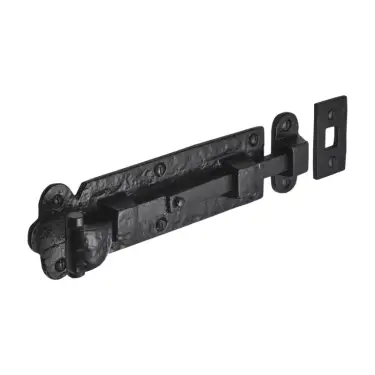 Click Here To Enlarge This Photo Of BR4374S - Spira Brass 4" Straight Surface Bolt - Black Antique