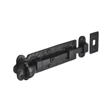 Click Here To Enlarge This Photo Of BR4374L - Spira Brass 8" Straight Surface Bolt - Black Antique