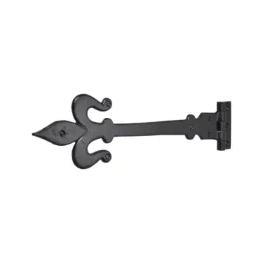 Click Here To Enlarge This Photo Of BR4202 - Spira Brass 18" Fleur de Lys Tee Hinges - Black Antique