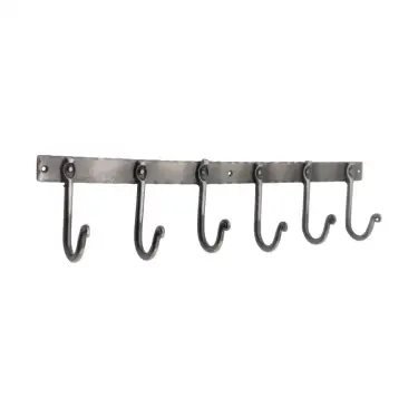 Click Here To Enlarge This Photo Of BR605 - Spira Brass Plain 6 Hook Coat Rack - Pewter