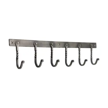 Click Here To Enlarge This Photo Of BR606 - Spira Brass Twisted 6 Hook Coat Rack - Pewter