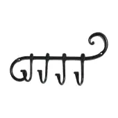 BR608 - Spira Brass Iron Hook - Black Antique