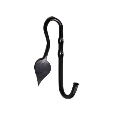 Click Here To Enlarge This Photo Of BR609 - Spira Brass Iron Hook - Black Antique