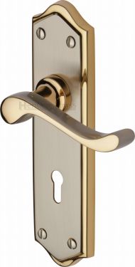 Click Here To Enlarge This Photo Of W4200-JP Heritage Brass Door Handle Lever Lock Buckingham Design Jupiter Finish