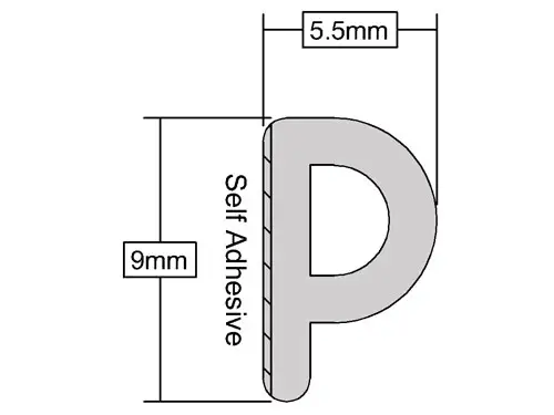 Click Here To Enlarge This Photo Of Stormguard EPDM P Section Weatherstrip 10m White (05SR034010MW)
