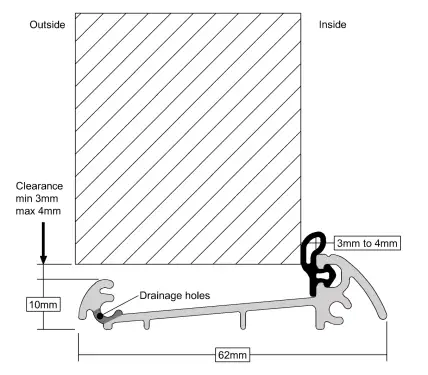 Click Here To Enlarge This Photo Of Stormguard Slimline (44mm Thick Doors) Outward Opening Threshold 914mm Aluminium (04CP3170914A)