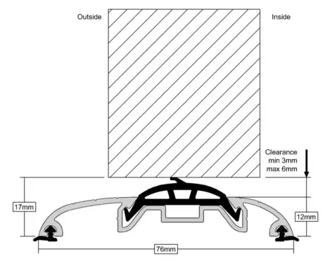 Click Here To Enlarge This Photo Of Stormguard SG100 Threshold 1828mm Black &lpar;04SR3331828BL&rpar;