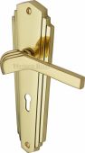 WAL6500-PB Heritage Brass Door Handle Lever Lock Waldorf Design Polished Brass Finish