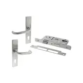 Atlantic - ALKDINESCS60SSS DIN Mortice 60mm Euro Profile Escape Sashlock with RTD Levers - Satin Stainless Steel