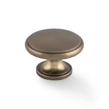 Click Here To Enlarge This Photo Of AW849-38-AB - Alexander & Wilks 38mm Cambridge Round Cupboard Knob - Antique Brass