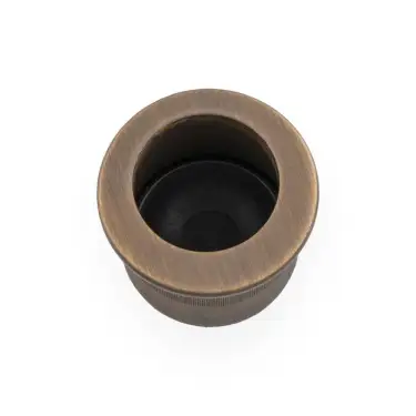 Click Here To Enlarge This Photo Of AW992AB - Alexander & Wilks Sliding Door Finger Edge Pull (Round)  - Antique Brass