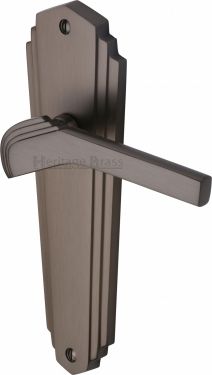 Click Here To Enlarge This Photo Of WAL6510-MB Heritage Brass Door Handle Lever Latch Waldorf Design Matt Bronze Finish