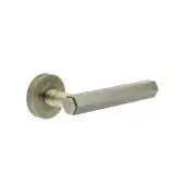 JV849AB Frelan Hardware Jedo 'Hex' Lever Handles on Round Rose - Antique Brass