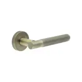 JV852AB Frelan Hardware Jedo 'Venice' Lever Handles on Round Rose - Antique Brass