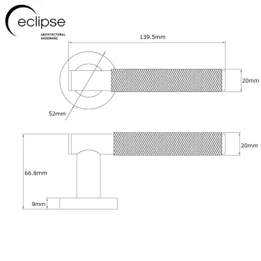Click Here To Enlarge This Photo Of Eclipse 63236 Dark Bronze Knurled Lever on Round Rose Set (Insignia Range)