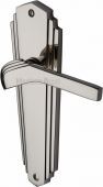 WAL6510-PNF Heritage Brass Door Handle Lever Latch Waldorf Design Polished Nickel Finish