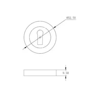 Click Here To Enlarge This Photo Of Eclipse 62961 Dark Bronze Standard Keyway Escutcheon on Round Rose (Freestyle Range)