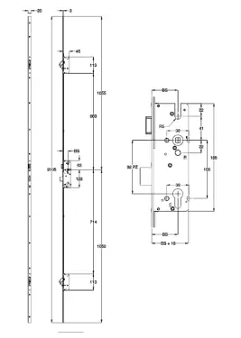 Click Here To Enlarge This Photo Of L23534 - WINKHAUS AV2 Auto Locking Latch & Deadbolt Multipoint Lock - 2 Hook - 55/92 - LH - 20mm Square Faceplate (2352801)