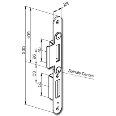 Click Here To Enlarge This Photo Of L23478 - WINKHAUS AV2 Centre Keep - LH - to suit 44mm Doors (4937126)