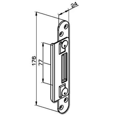 Click Here To Enlarge This Photo Of L23479 - WINKHAUS AV2 Hook Keep - to suit 44mm Doors (4933948)