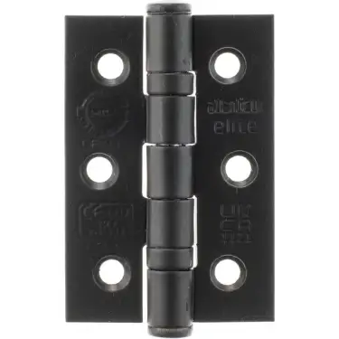 Click Here To Enlarge This Photo Of Atlantic - A2H322MB Grade 7 CE Fire Rated Ball Bearing Hinges 3" x 2" x 2mm - Matt Black
