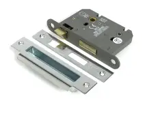 51798 From the Anvil Polished Stainless Steel 3" Heavy Duty Bathroom Mortice Lock