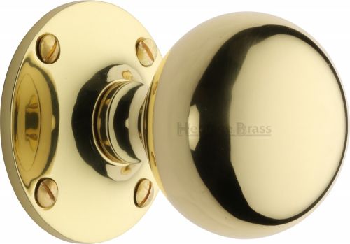 Click Here To Enlarge This Photo Of WES970-PB Heritage Brass Mortice Knob Westminster Design Polished Brass Finish