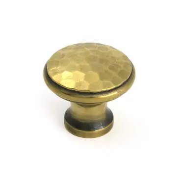 Click Here To Enlarge This Photo Of 51284 From the Anvil Aged Brass Hammered Cabinet Knob - Medium - 30mm