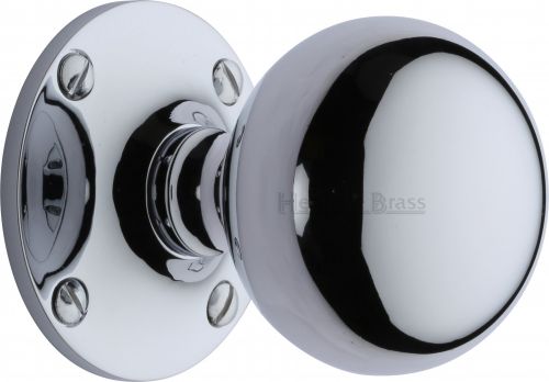 Click Here To Enlarge This Photo Of WES970-PC Heritage Brass Mortice Knob Westminster Design Polished Chrome Finish