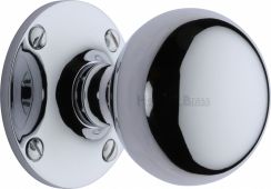 WES970-PC Heritage Brass Mortice Knob Westminster Design Polished Chrome Finish