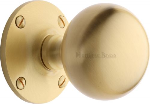Click Here To Enlarge This Photo Of WES970-SB Heritage Brass Mortice Knob Westminster Design Satin Brass Finish