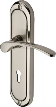 Click Here To Enlarge This Photo Of AMB6200-MC Heritage Brass Door Handle Lever Lock Ambassador Design Mercury Finish