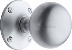 WES970-SC Heritage Brass Mortice Knob Westminster Design Satin Chrome Finish