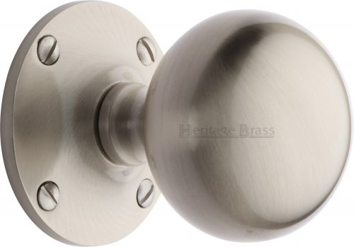 Click Here To Enlarge This Photo Of WES970-SN Heritage Brass Mortice Knob Westminster Design Satin Nickel Finish