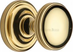 WHI6429-PB Heritage Brass Mortice Knob on Rose Whitehall Design Polished Brass Finish