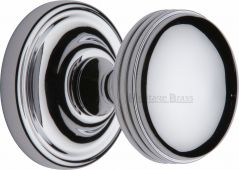 WHI6429-PC Heritage Brass Mortice Knob on Rose Whitehall Design Polished Chrome Finish