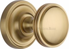 WHI6429-SB Heritage Brass Mortice Knob on Rose Whitehall Design Satin Brass Finish