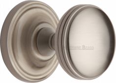 WHI6429-SN Heritage Brass Mortice Knob on Rose Whitehall Design Satin Nickel Finish