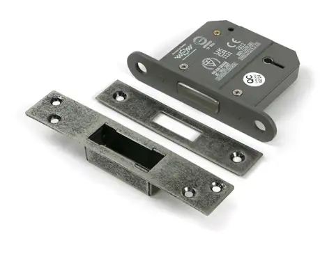 Click Here To Enlarge This Photo Of 51436 From the Anvil Pewter 3" 5 Lever British Standard Deadlock (Keyed Alike)
