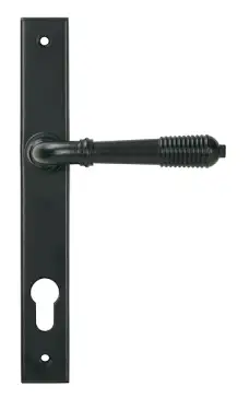 Click Here To Enlarge This Photo Of 52080 From the Anvil Matt Black Reeded Slimline Lever Espag. Lock Set