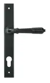 52080 From the Anvil Matt Black Reeded Slimline Lever Espag. Lock Set