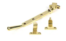 52026 From the Anvil Polished Brass 8" Newbury Casement Stay (Steel Window)