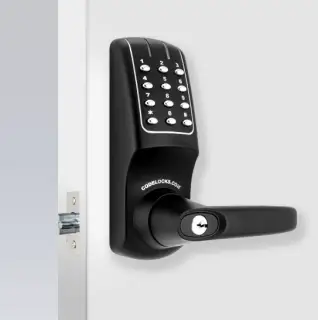 Codelocks CL5010 BK Heavy Duty Electronic Digital Lock with 60mm Tubular Latch, Key Override & Code Free Option - Black