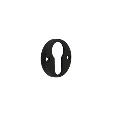 Click Here To Enlarge This Photo Of BUR181MB Frelan Hardware Burlington Westbourne Knurled Euro Profile Escutcheon Matt Black