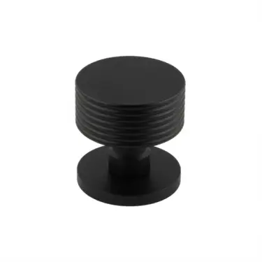 Click Here To Enlarge This Photo Of JV802MB Frelan Hardware Jedo 'Ribbon' Black Mortice Knob