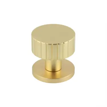 Click Here To Enlarge This Photo Of JV803SB Frelan Hardware Jedo 'Cog' Satin Brass Mortice Knob
